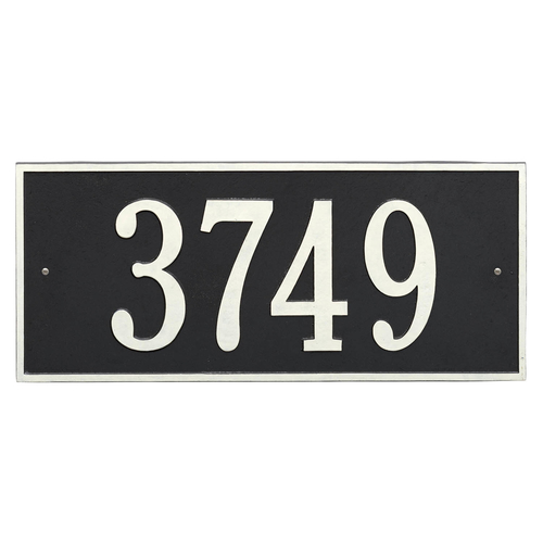 Hartford Address Plaque with a Black & White Finish, Estate Wall Mount with One Line of Text