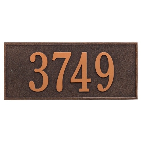Hartford Address Plaque with a Oil Rubbed Bronze Finish, Estate Wall Mount with One Line of Text