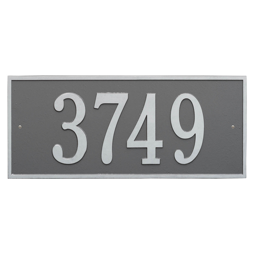 Hartford Address Plaque with a Pewter & Silver Finish, Estate Wall Mount with One Line of Text