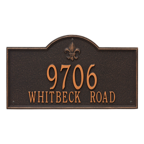Bayou Vista Address Plaque with a Oil Rubbed Bronze Finish, Estate Wall Mount with Two Lines of Text
