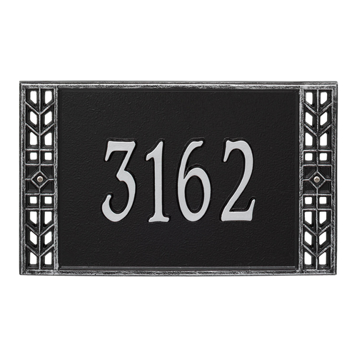 Personalized Boston Black & Silver Finish, Standard Wall with One Line of Text