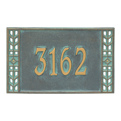 Personalized Boston Bronze & Verdigris Finish, Standard Wall with One Line of Text
