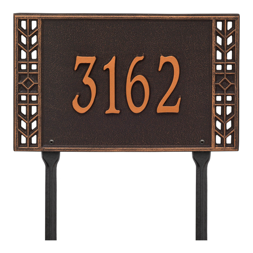 Personalized Boston Oil Rubbed Bronze Finish, Standard Lawn with One Line of Text