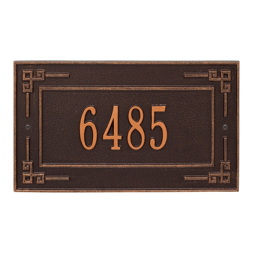 Personalized Key Corner Antique Copper Finish, Standard Wall with One Line of Text