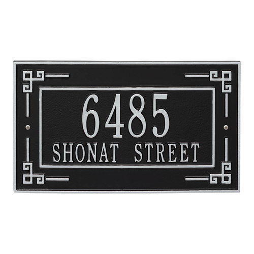 Personalized Key Corner Black & Silver Finish, Standard Wall with Two Lines of Text