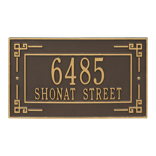 Personalized Key Corner Bronze & Gold Finish, Standard Wall with Two Lines of Text
