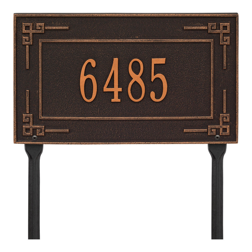 Personalized Key Corner Oil Rubbed Bronze Finish, Standard Lawn with One Line of Text