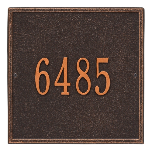 Personalized Square Oil Rubbed Bronze Finish, Standard Wall with One Line of Text