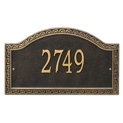 Personalized Penhurst Black & Gold Plaque Grande Wall with One Line of Text