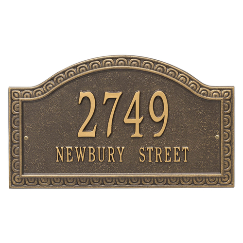 Personalized Penhurst Bronze & Gold Plaque Grande Wall with Two Lines of Text