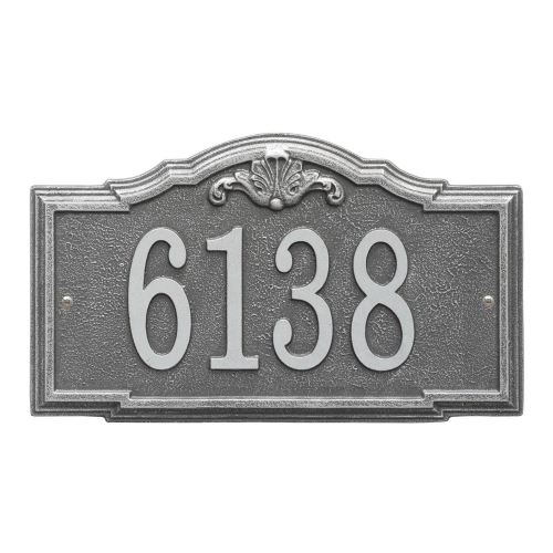 Personalized Gatewood Pewter & Silver Finish, Standard Wall with One Line of Text