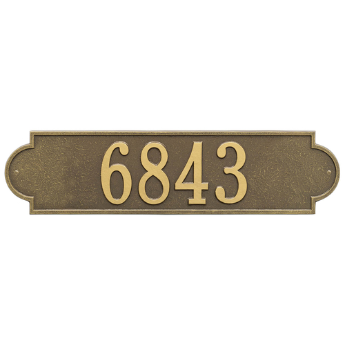 Personalized Richmond Antique Brass Finish, Estate Wall with One Line of Text