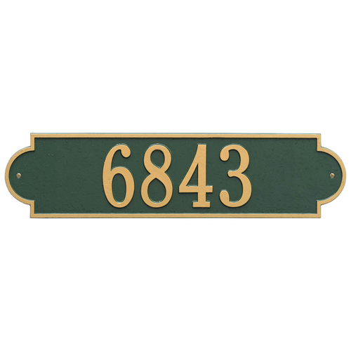 Personalized Richmond Green & Gold Finish, Estate Wall with One Line of Text