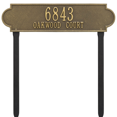Personalized Richmond Antique Brass Finish, Estate Lawn with Two Lines of Text
