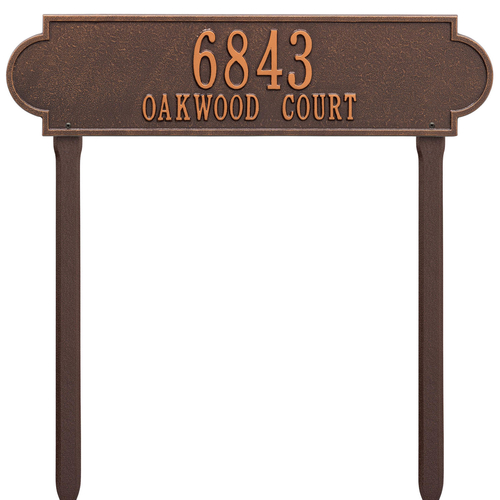 Personalized Richmond Antique Copper Finish, Estate Lawn with Two Lines of Text