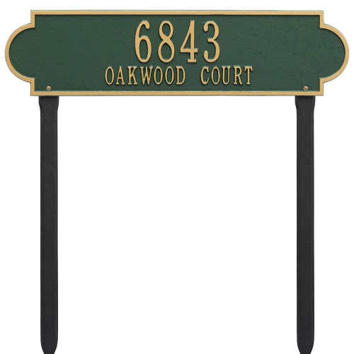 Personalized Richmond Green & Gold Finish, Estate Lawn with Two Lines of Text