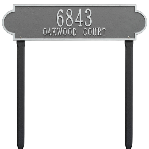 Personalized Richmond Pewter & Silver Finish, Estate Lawn with Two Lines of Text