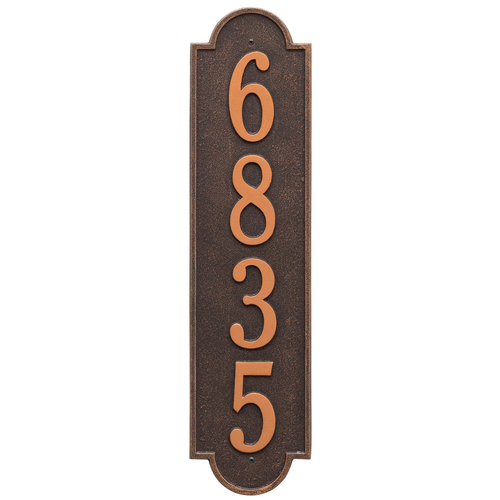 Personalized Richmond Style Vertical Estate Wall Plaque with a Oil Rubbed Bronze Finish