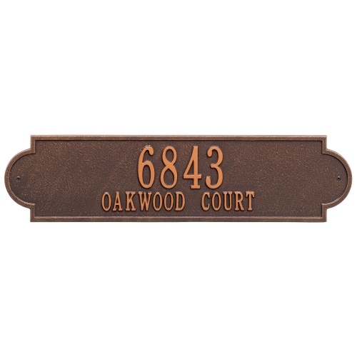 Personalized Richmond Antique Copper Finish, Estate Wall with Two Lines of Text