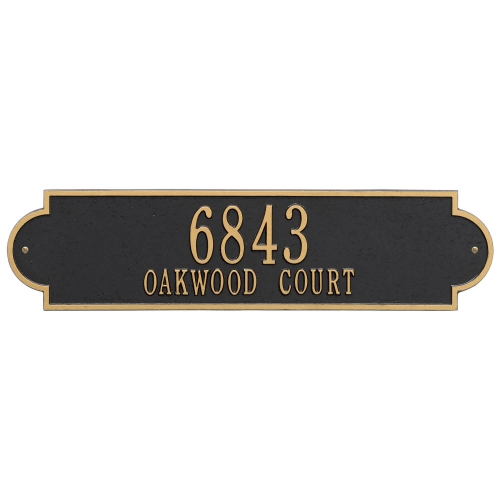 Personalized Richmond Black & Gold Finish, Estate Wall with Two Lines of Text