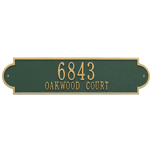 Personalized Richmond Green & Gold Finish, Estate Wall with Two Lines of Text