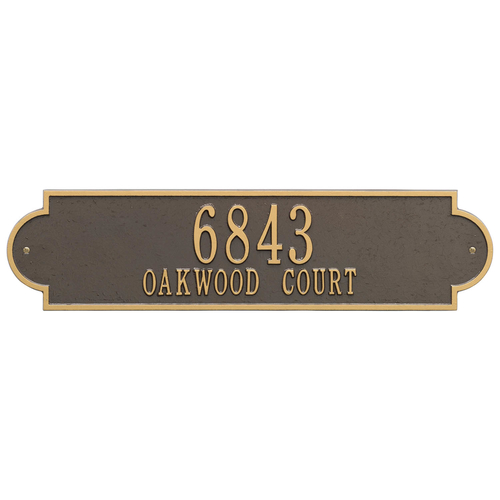 Personalized Richmond Bronze & Gold Finish, Estate Wall with Two Lines of Text