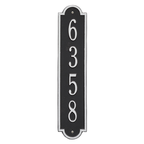 Personalized Richmond Style Vertical Wall Plaque with a Black & Silver Finish