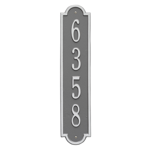 Personalized Richmond Style Vertical Wall Plaque with a Pewter & Silver Finish