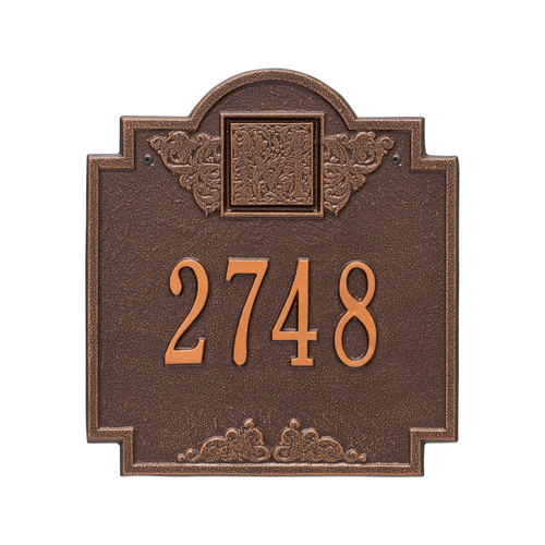 Address Plaque with your Monogram with a Antique Copper Finish