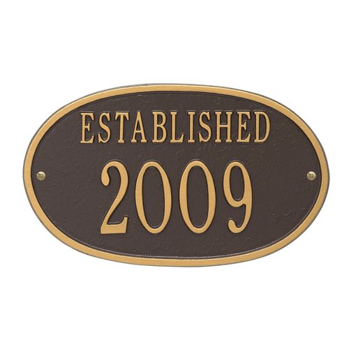 Established Date Personalized Plaque Bronze & Gold