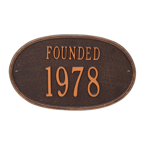 Founded Date Personalized Plaque Antique Copper