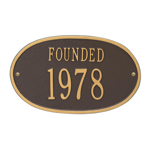 Founded Date Personalized Plaque Bronze & Gold