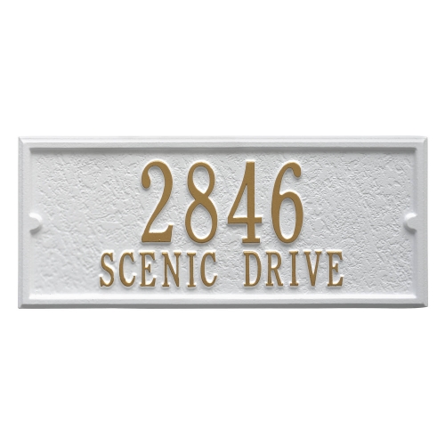 Personalized Side Plaque White & Gold