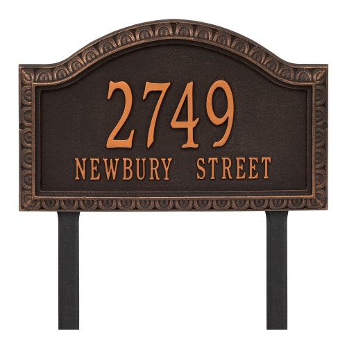 Personalized Penhurst Oil Rubbed Bronze Plaque Grande lawn with Two Lines of Text