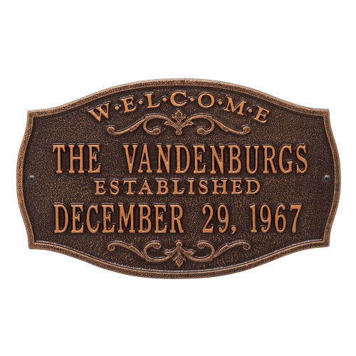 Brookfield Welcome Anniversary Personalized Plaque Antique Copper