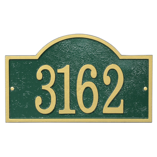 Fast & Easy Arch House Numbers Plaque Green and Gold