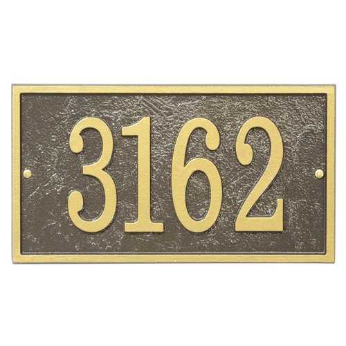 Fast & Easy Rectangle House Numbers Plaque Bronze and Gold