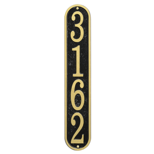 Fast & Easy Vertical House Numbers Plaque Black and Gold