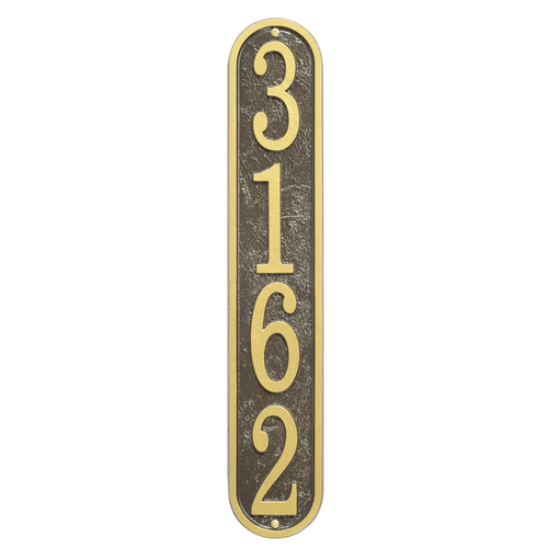Fast & Easy Vertical House Numbers Plaque Bronze and Gold