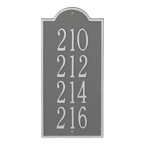 New Bedford Large Wall Plaque Holds up to 4 Lines of Text, Finished Pewter Silver