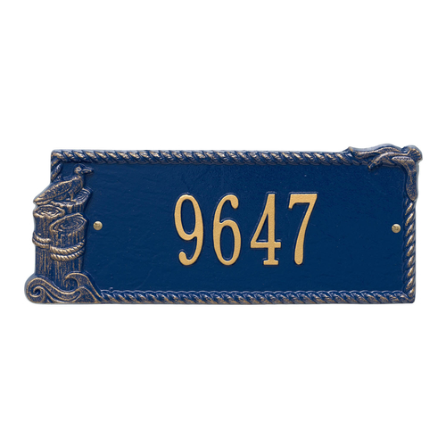 Personalized Seagull Rectangle Plaque Blue & Gold