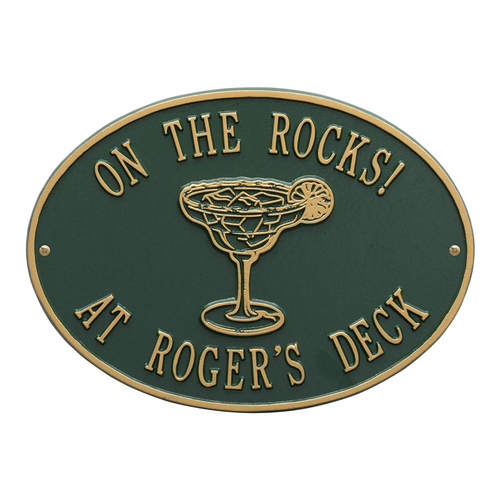 Personalized Margarita Plaque Green & Gold