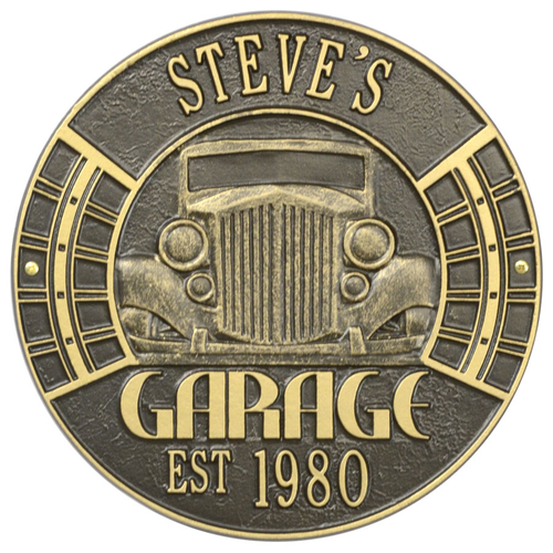 Vintage Car Garage Finish, Standard Wall Two Line Bronze & Gold