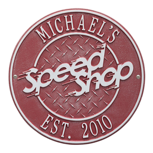 Speed Shop Finish, Standard Wall Two Line Red & Silver
