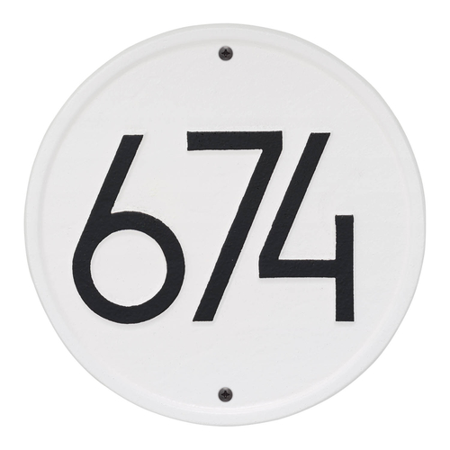 Round Modern Personalized Wall Plaque White & Black