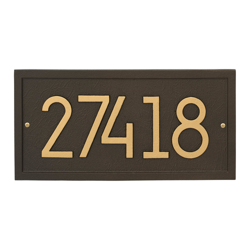 Rectangle Modern Personalized Wall Plaque Aged Bronze