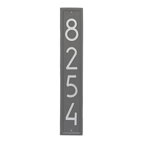 Vertical Modern Personalized Wall Plaque Pewter & Silver