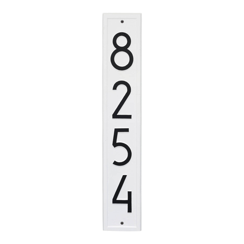 Vertical Modern Personalized Wall Plaque White & Black