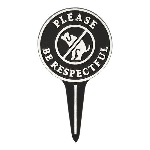 Please Be Respectful - Dog Poop Lawn/Yard Sign Black & White