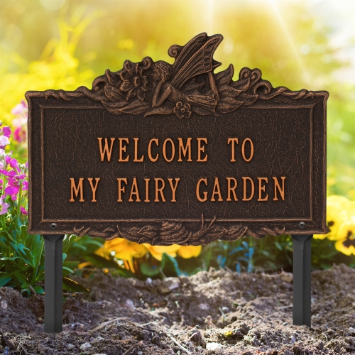 Welcome to My Fairy Lawn Plaque Oil-Rubbed Bronze 2